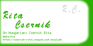 rita csernik business card